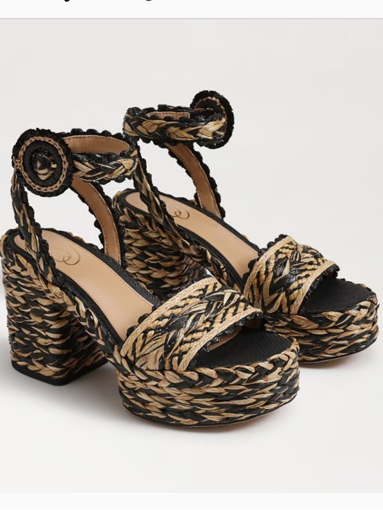 Sam Edelman Shoes - New Same Edelman Iliana Platform Sandal size 8 Black/ Natural Raffia